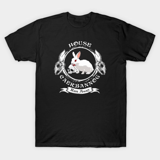 Vorpal Rabbit Crest (Black Print) T-Shirt by Miskatonic Designs